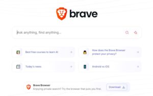 brave search engine home page