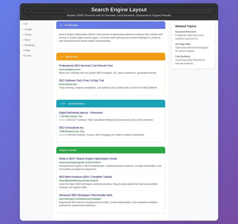 Search Engine Layout